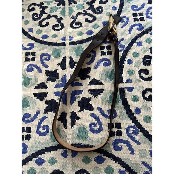 Dolce & Gabbana Basic Gold Brass Brown Leather Belt - Picture 2 of 7